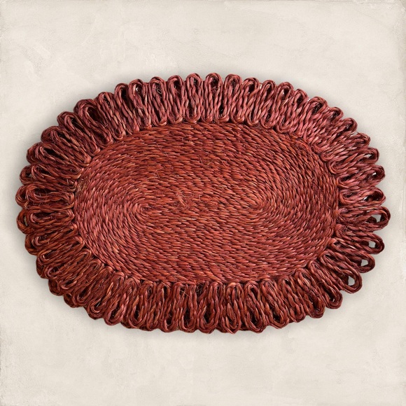 4 Vintage Boho Woven Abaca Fiber Placemats Set - Picture 4 of 9